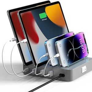 USB Charging Station - Charging Dock - 4-Port - Fast Charging Station for Multiple Devices - Docking Station - Smart Charging Station Dock - Multi Charging Station for Cell Phones and Tablets