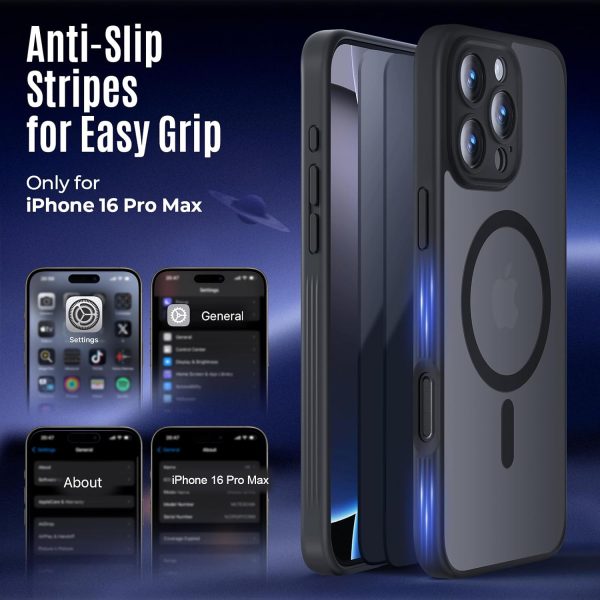 Designed for iPhone 16 Pro Max Case, Compatible with MagSafe, with Privacy Screen Protectors X2, [Camera Protection] [15FT Military Drop Protection] Shockproof Phone Case, 2024, Black - Image 2