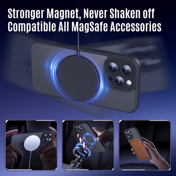 Designed for iPhone 16 Pro Max Case, Compatible with MagSafe, with Privacy Screen Protectors X2, [Camera Protection] [15FT Military Drop Protection] Shockproof Phone Case, 2024, Black - Image 4